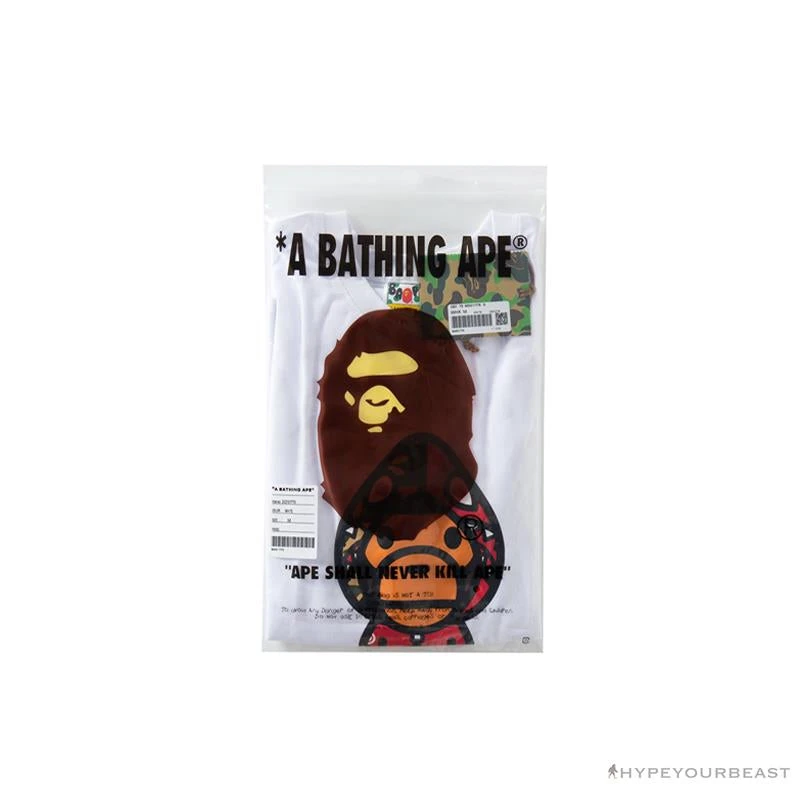 Hypeyourbeast BAPE Baby Milo Red Shark Hat Little Monkey Tee Shirt 'WHITE' 4 Hypeyourbeast BAPE Baby Milo Red Shark Hat Little Monkey Tee Shirt 'WHITE'