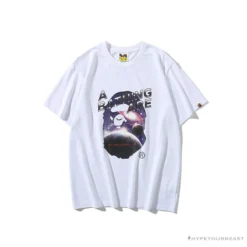 Hypeyourbeast BAPE Universe Solar System Ape Man Head Tee Shirt 'WHITE'